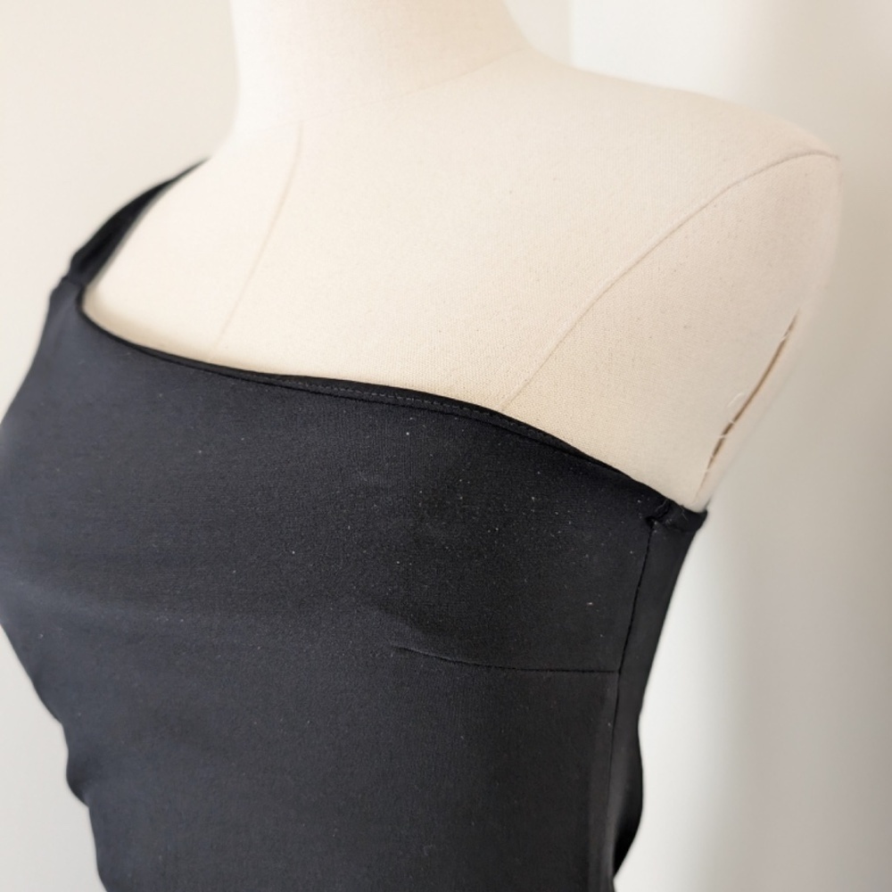 *Free with Purchase* 90's Jacob Mini Dress Asymmetrical Fitted Tight One Strap - Picture 6 of 11